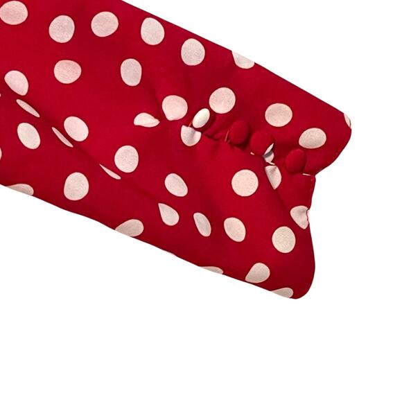 ASOS Design Polka Dot Cropped Top Womens Size 6 Red White Tie Front Blouse - Picture 5 of 11